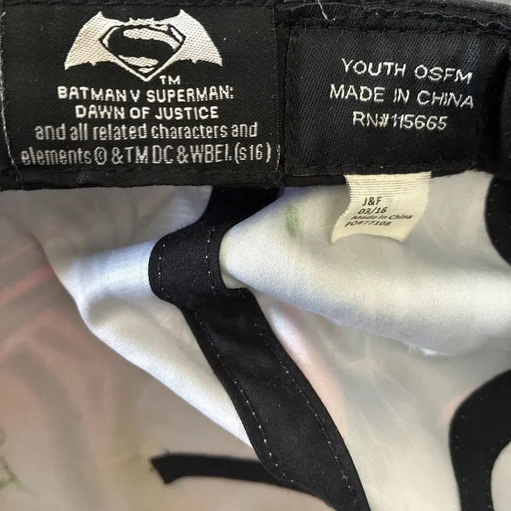 Youth Batman Vs Superman Dawn Of Justice SnapBack Hat VTG Cap Dc Comic OSFM